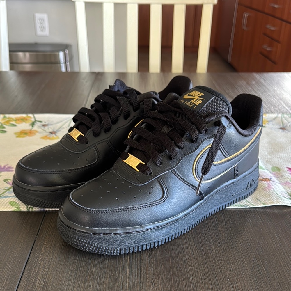 Nike Black and Gold Air Force 1